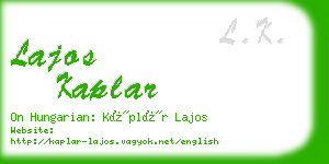 lajos kaplar business card